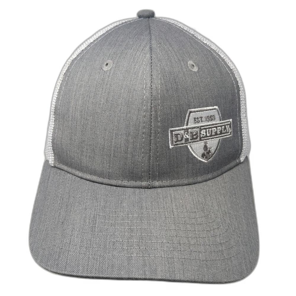 AMG Trucker Hat Gray One Size D&B Supply Shield Logo Snapback Mesh Back Outdoor